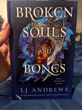 Broken Souls and Bones by LJ Andrews - Blue Floral Fantasy Hardcover